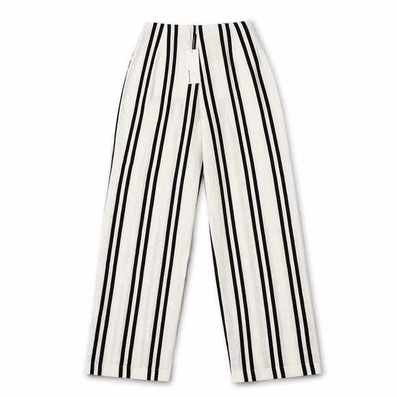 Reformation Pants - Reformation Poppy Linen Pants Size 6 Stripes Highrise Coastal Travel Preppy Twee